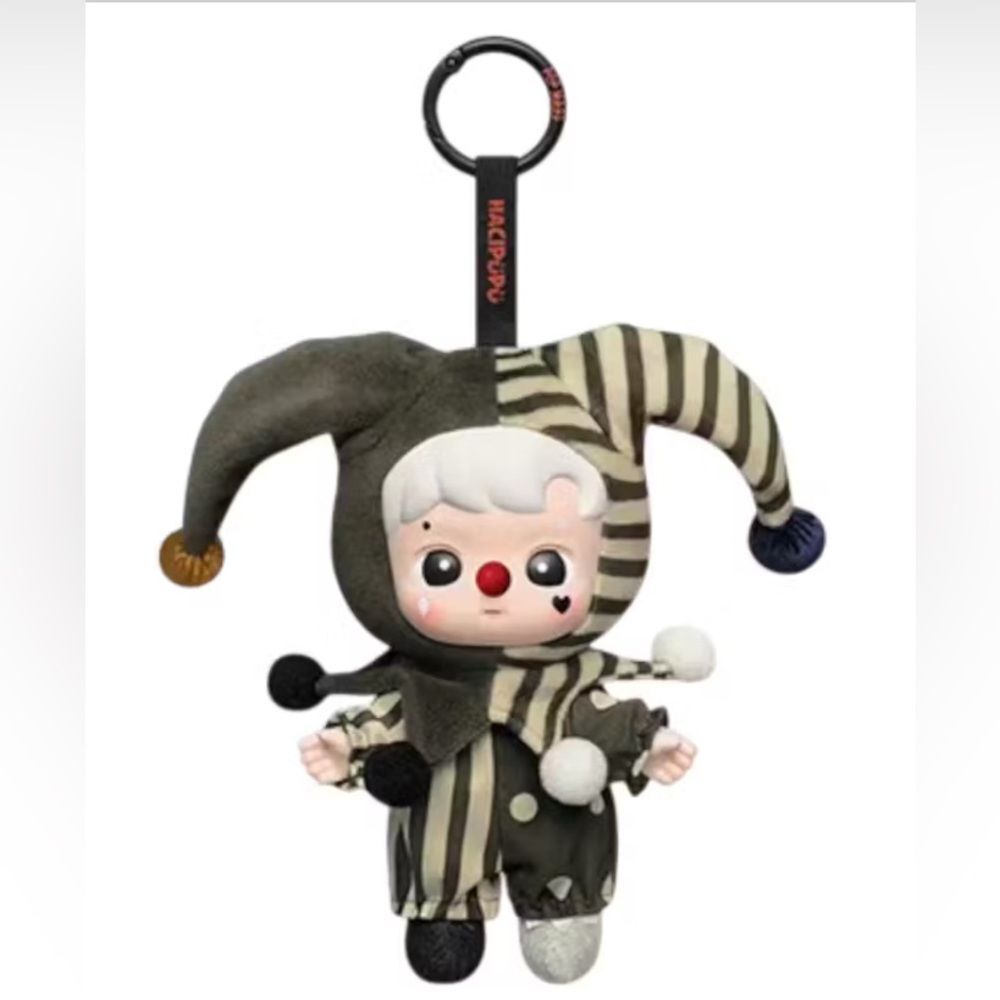 Pop Mart WHY SO SERIOUS Series Hacipupu Silver Mist Clown Vinyl Plush Pendant